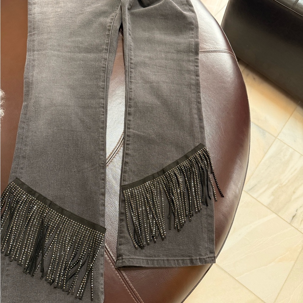 DG2 by Diane Gilman Rhinestone Dark Gray Jeans